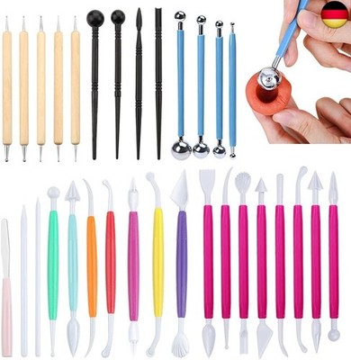 Gogocow 31-Piece Fondant Modelling Tool Set - Polymer Clay Decorating Tool -