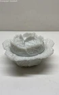 Vintage Milk Glass Cabbage Dish Trinket Bowl