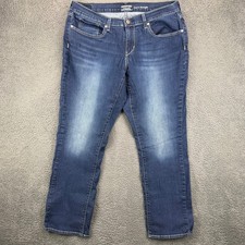 Signature by Levi Strauss Curvy Straight Jeans Womens 18M W34 L32 Dark Wash Blue