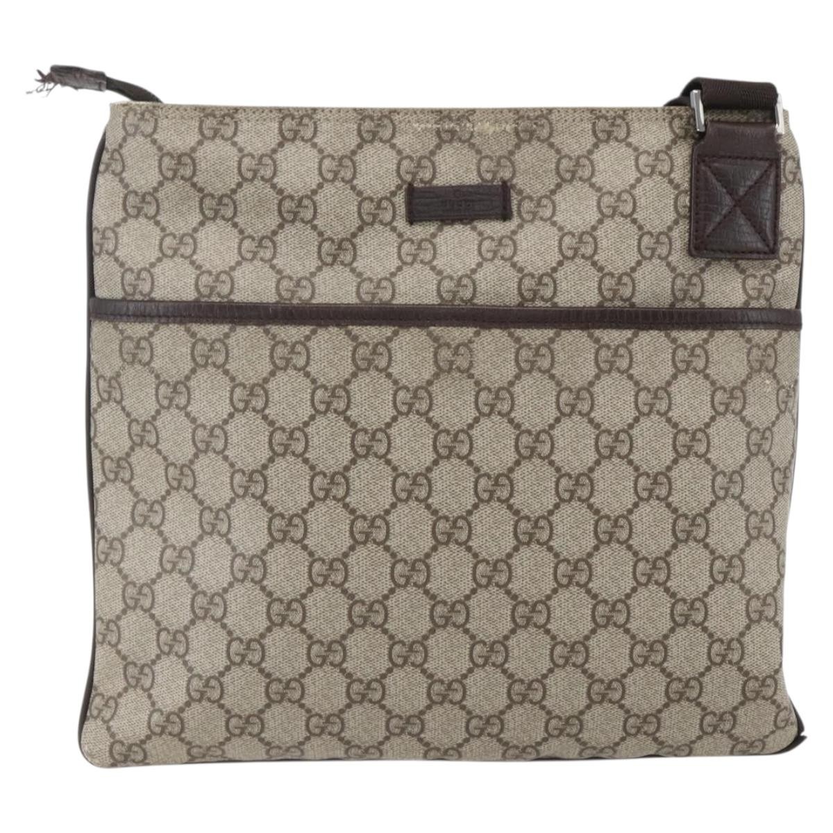 GUCCI ショルダーバッグ 141626 467891 サコッシュ GG GUCCI GG Supreme Shoulder Bag PVC Beige Silver 141626 Auth 160022