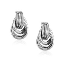 Chunky Silver Statement Earrings for Women Trendy,Fashion Gold Knot Geometric Dr