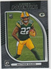 2025 DONRUSS OPTIC MATTHEW GOLDEN PACKERS ROOKIE #6 HIDDEN POTENTIAL SP HOT!