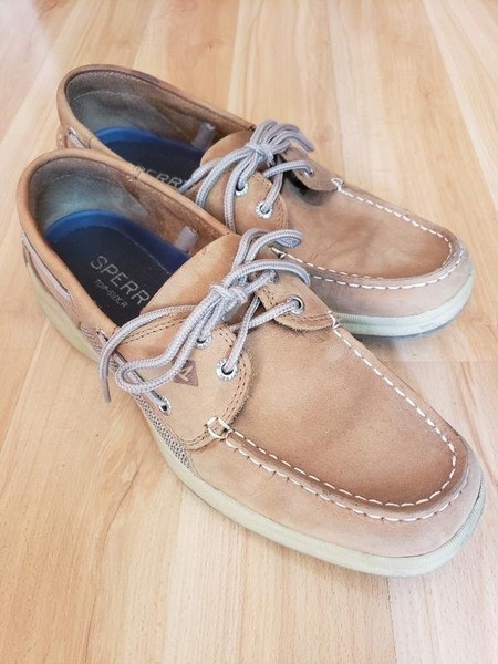 Women Sperry Loafers Grey Leather 41.5