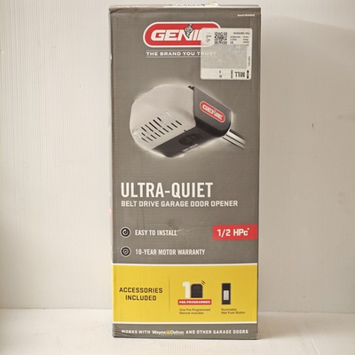 #ad Genie Ultra Quiet Belt Drive Garage Door Opener 1 2 Hp $134.95