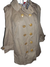 Juicy couture Beige half sleeve military trench jacket 8