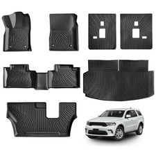 Floor Mats for Dodge Durango 7 Seats 2016-2024 2025 2026, TPE Waterproof Non-...