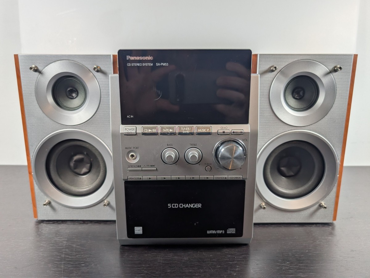 Panasonic SA-PM53 CD Stereo System w/ Speakers 5 Disc Changer