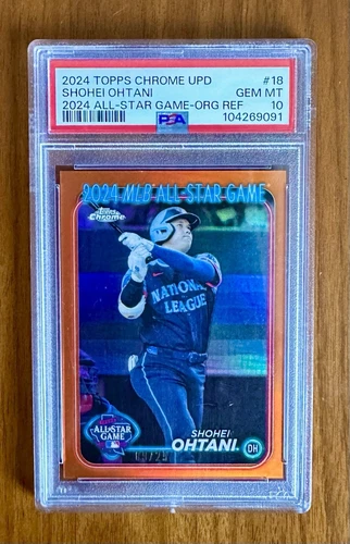2024 Topps Chrome Shohei Ohtani Orange Refractor /25 Non Auto PSA 10 GEM MVP ROY