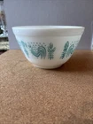 Pyrex Amish Butterprint Mixing Bowl #401 Vintage Turquoise & White 1 1/2 PT