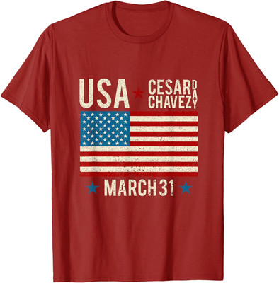 American Flag Si Se Puede Cesar Chavez Proud March 31 Unisex T-Shirt