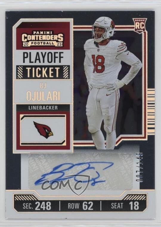 2023 Panini Contenders Playoff Ticket 7/149 BJ Ojulari #145 Rookie Auto RC 4g8