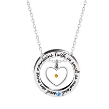 Inspirational Christian Mustard Seed Heart Necklace Stainless Steel Faith Gift