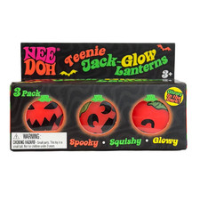 NeeDoh Jack Glow Lantern 3 Pack Halloween Nee Doh Glow In The Dark RARE New