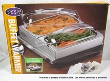 NEW NOS  NOSTALGIA ELECTRICS BUFFET WARMER 2-STATION STAINLESS STEEL Server Tray