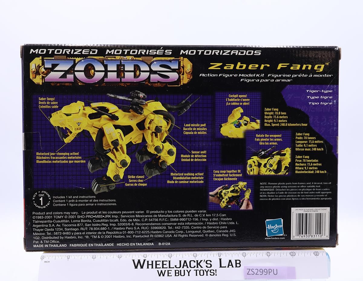 016 Zaber Fang Zoids 2001 Hasbro Action Figure Model Kit NEW