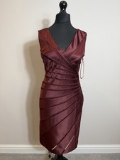 PHASE EIGHT Ladies UK Size 12 Wine Red Sunray Pleat Dress New With Tags RRP £120