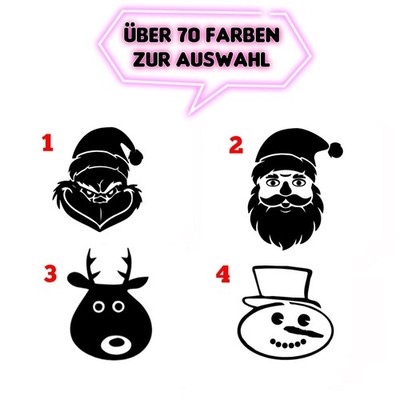 Aufkleber Textil Grinch Weihnachten Shirt 7-10cm  Sticker Bügelfolie Motive Xmas