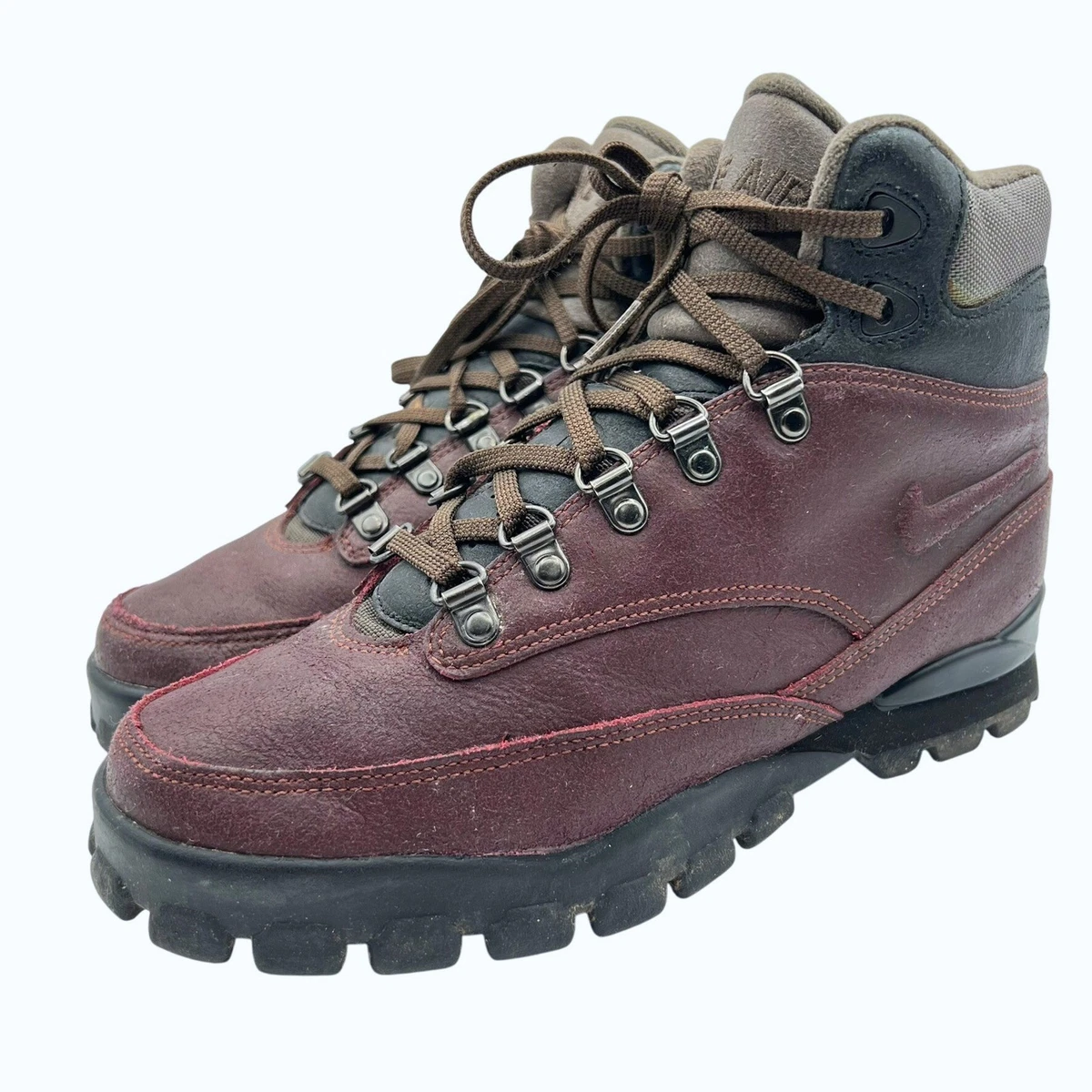 Vintage Nike Air Men\'s Dark Brown Leather Hiking Boots Vintage 1994 Nike AIR Hiking Brown Leather Women main image 3