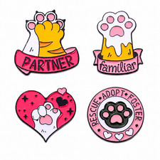 Cat Paw Enamel Pin | Rescue Adopt Foster Pet Lover Brooch Badge