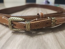 Vintage Dooney  Bourke Belt Solid Brass Buckle 31-34" Made In USA Brown
