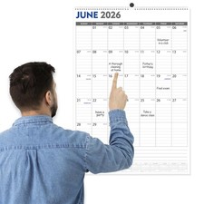 Large Wall Calendar 2026-2027, 22"x15" Vertical Wall Calendar 2026, Jun. 2026...