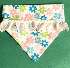Over Collar SlideOn Pet Dog Cat Bandana EASTER FLOWERS  LACE  SMALL/ MED