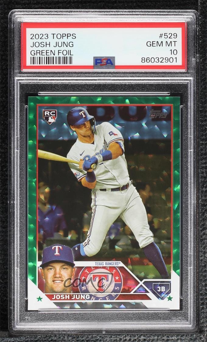 2023 Topps Series 2 Green Foil /499 Josh Jung #529 PSA 10 GEM MT Rookie RC 05ns