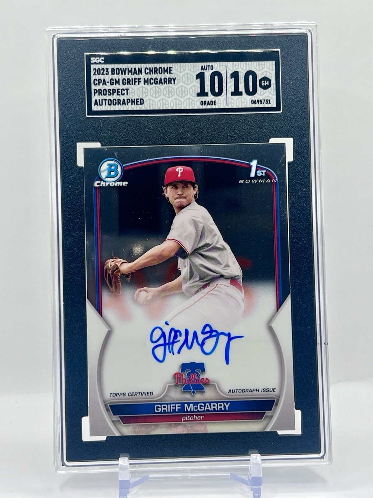 2023 Bowman Chrome Griff McGarry SGC 10 Auto 10 Phillies #CPA-GM Nationals