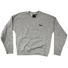Brand New Vans Kids Script Logo Crew Sweatshirt Cement Heather Size M 10-12