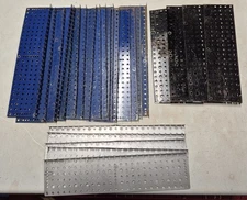 Mix of 26 A.C. Gilbert Erector "MN" and "S" Base Plates