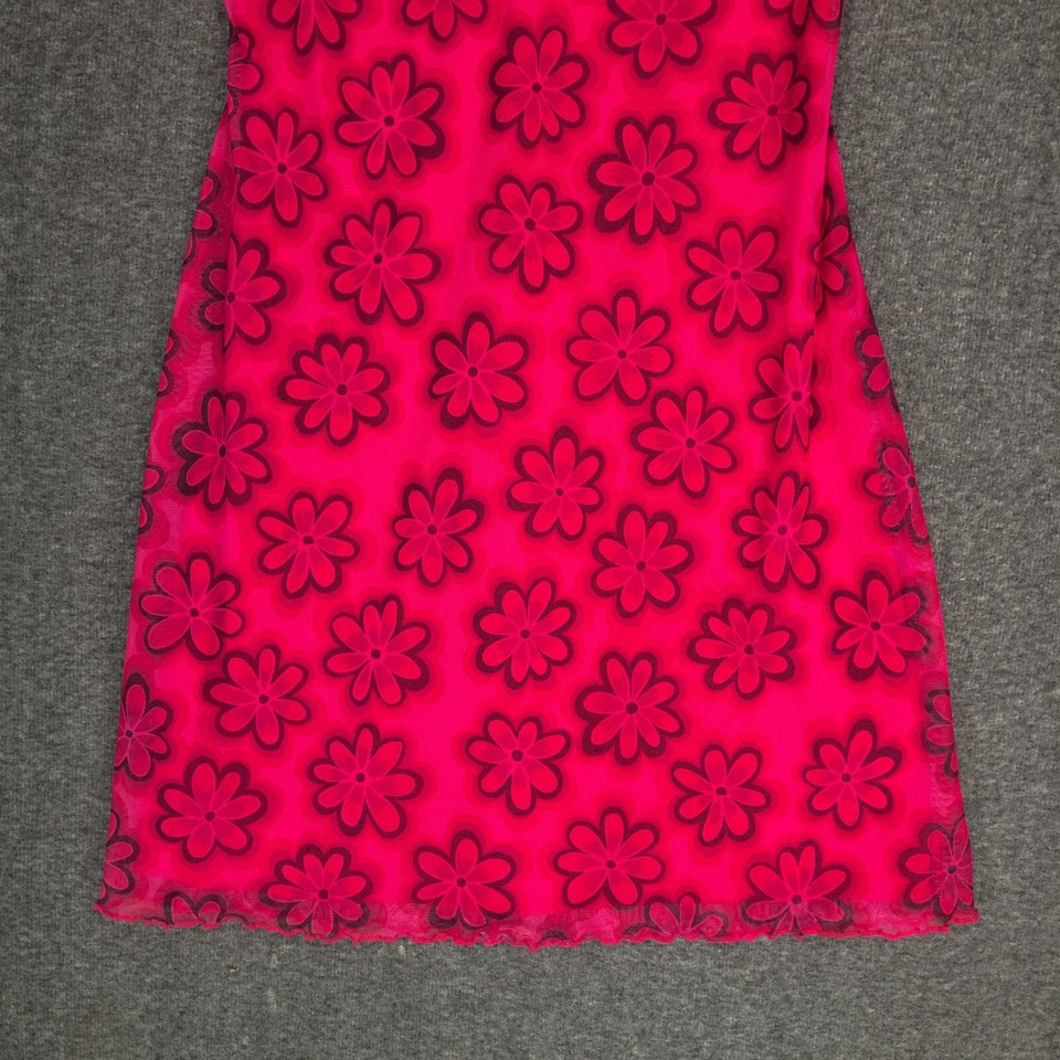 Y2K No Boundaries Mini Dress Junior's M Scoop Neck Flutter Sleeve Pink Floral - Image 3 of 4