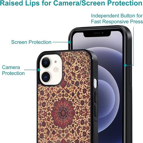 Hybrid Cover originated isfahan persian rug For iPhone SE XS XR Max 5 6 7 8 Plus - Picture 23 of 25