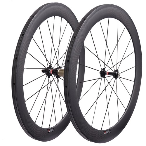 Set ruote bici da strada 23 mm larghezza 25 mm forma U V tubolare tubolare ruote carbonio - Foto 3 di 21