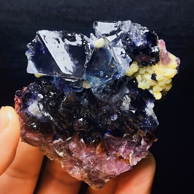 Extremely Top Phantom Cubic Fluorite Copper ore symbiotic crystals Specimen 4571