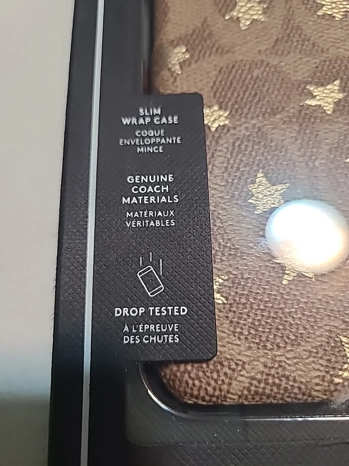 Funda Coach New York delgada envolvente para iPhone (2019) 5,8" caqui/dorado lámina estrellas  Foto 2 de 4
