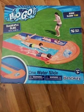 H2OGO Bestway Quadruple Water Slide 4 Person 16ft Slip N Slide 