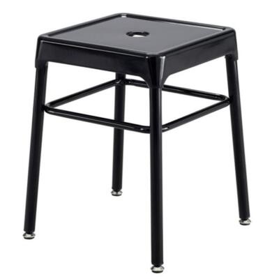 Safco Steel Backless Guest Stool in Glossy Black - 15.25''W x 18''H