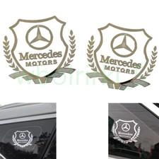 Ein Paar Silber Abzeichen Seitenfenster Auto Embleme Aufkleber Für Mercedes Benz