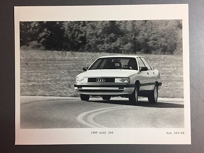 1989 Audi 200 Sedan B&W Press Photo, Foto RARE!! Awesome L@@K