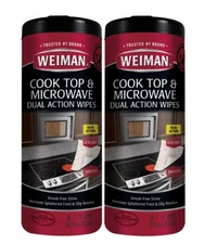 2 Pack Weiman Cooktop & Microwave Cleaning Wipes-30 Count Each (60 Wipes Total)