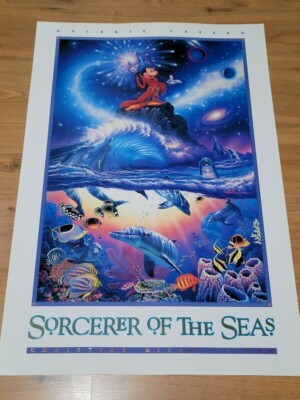 1994 DISNEY MICKEY MOUSE SORCERER OF THE SEAS LASSEN 24X36