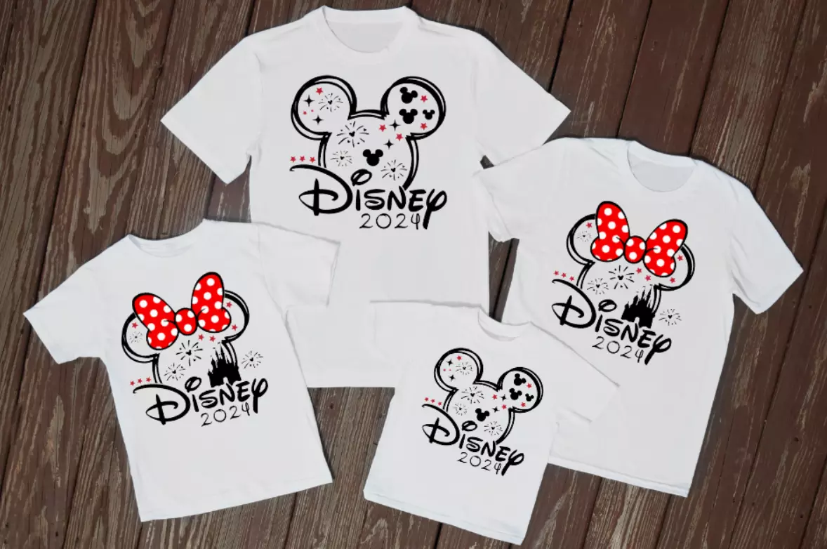Matching Family Disney Holiday T Shirts 2024 white matching tops