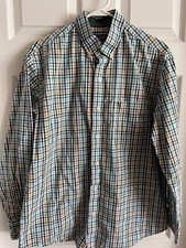 IZOD Premium Essentials Long Sleeve Button-Up Shirt Mens M Plaid