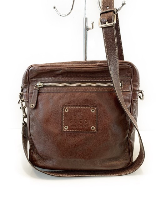 Men’s Gucci Leather Crossbody Bag Brown eBay