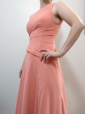 David's Bridal Bridesmaid Dress, Coral, Size 0, Long