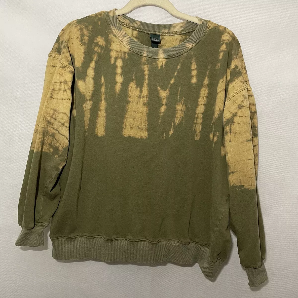 Wild Fable Womens Green Tie Dye Sweatshirt Crew Neck Pullover