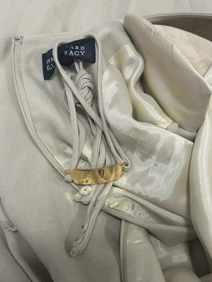 Vestido Linda Allard Ellen Tracy Verde Amarillo Lana Manga Larga Cambio Corea Talla 12 Foto 4 de 4