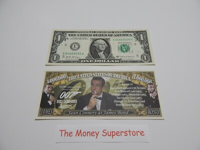 James Bond 007 / Sean Connery One Million $1,000,000 Dollar Bill play money.