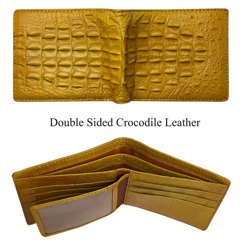 Real Crocodile/Ostrich Bifold Leather Wallet Men's Credit Card Wallet RFID Block - Picture 40 of 141