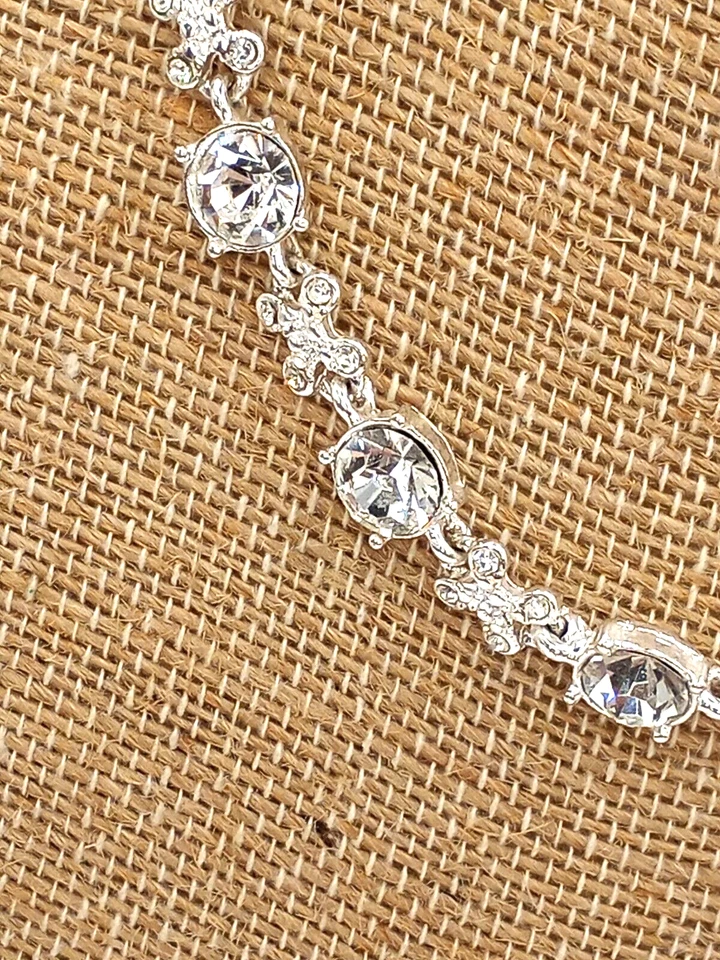 Collar Napier Diamantes de Imitación 17" con Lágrima Gota Estrás Pendientes Baile de graduación Boda Foto 4 de 4